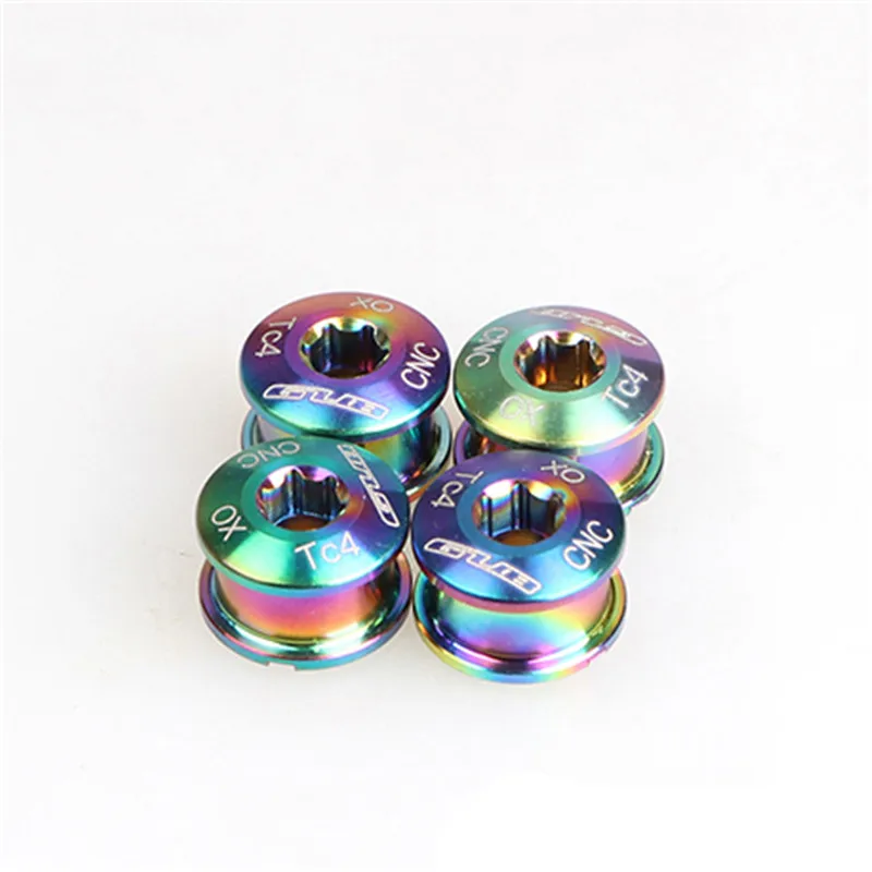 

5PCS/LOT GUB Colorful Plating Titanium Chainwheel Bolts Ti Crankset Chain-rings Nuts Bicycle Accessories M8*6mm