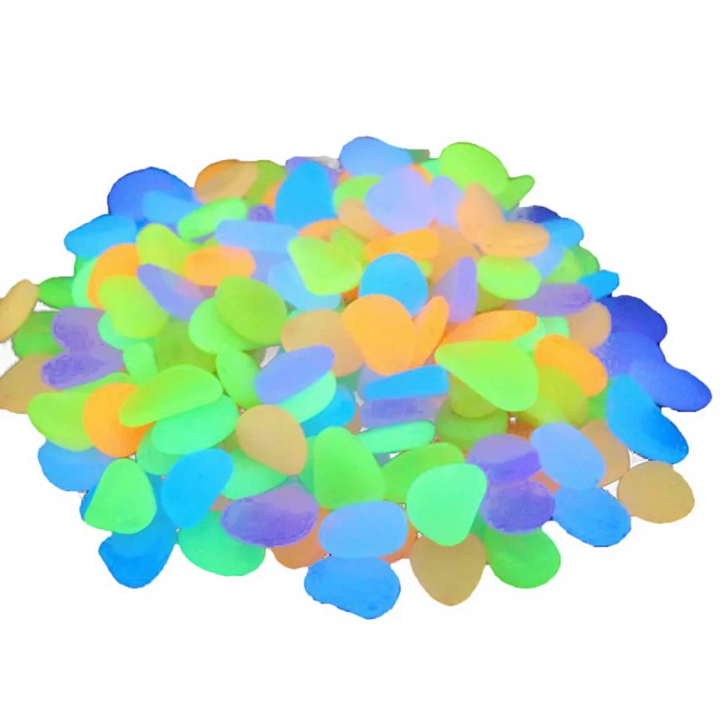 Светящийся камень светящийся в темноте 30 шт. аквариумный садовый орнамент галька