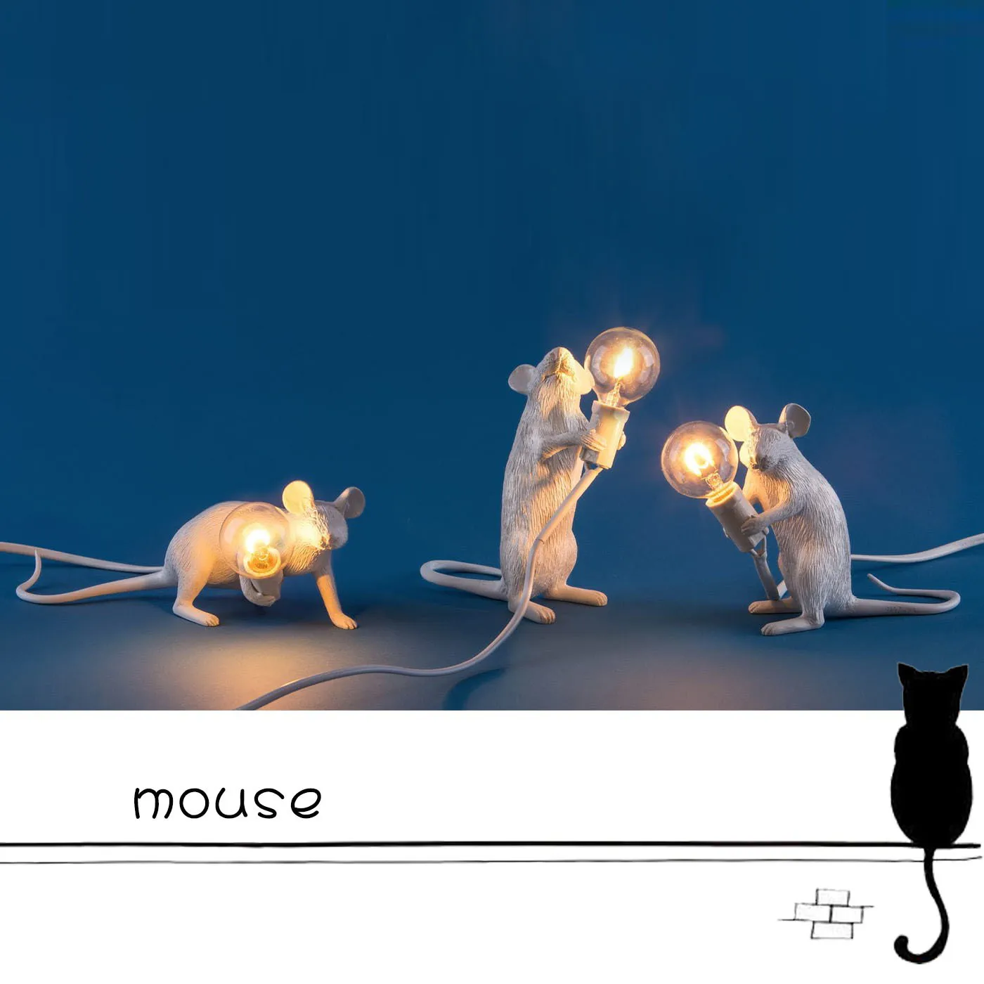 

Nordic Creative Mini Animal Mouse Table Lamp Living Room Dining Room Bedroom Clothing Store Art Resin Desk Light