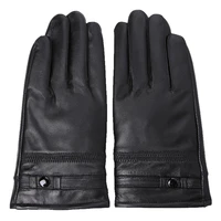 brand design mens gloves high quality real genuine leather sheepskin mittens warm winter for fashion male luvas