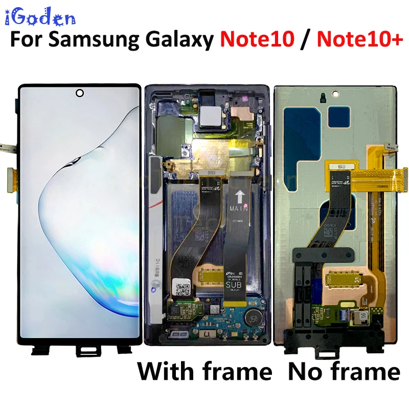 ЖК дисплей с рамкой для Samsung Galaxy Note 10 сенсорный экран дигитайзером в сборе note10 Lcd