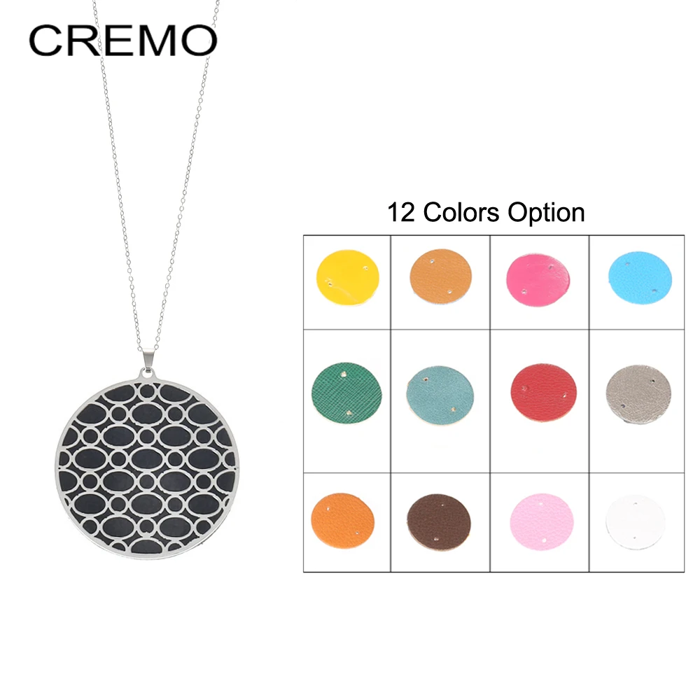 Длинная цепочка Cremo ожерелья с двусторонней кожаной подвеской ожерелье из