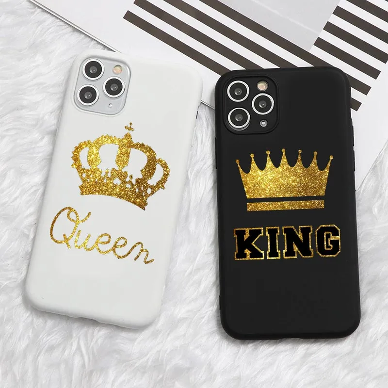 Матовый чехол King Queen из мягкого ТПУ для iPhone 11 Pro XS Max XR X 6 6S 7 8 Plus SE 2020 телефона