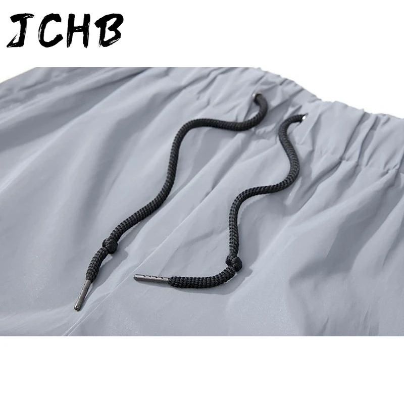 

2021 Nicemix Reflective Hip Hop Pants Men Women Joggers Sweatpants Men Streetwear Night Light Shiny Blink Long Pants for Couples