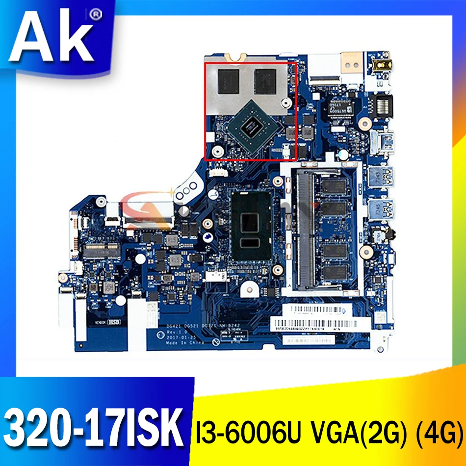 Материнская плата для ноутбука Lenovo Ideapad 320-17ISK CPU:I3-6006U VGA(2G) (4G) номер фрезы 5B20N86794