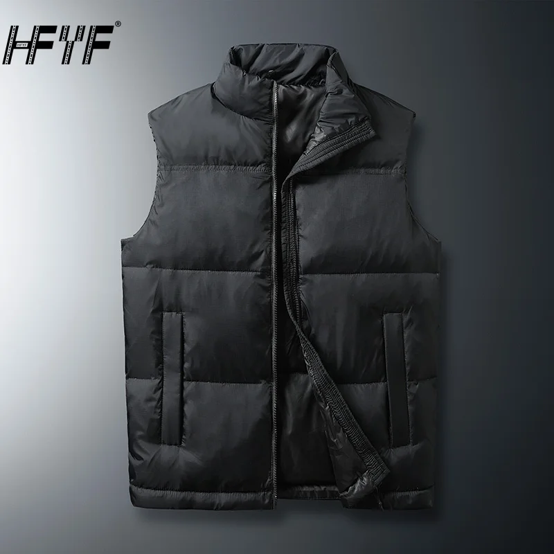 HFYF 5XL Sleeveless Parkas Men Vest Jacket Winter Fashion Autumn Hip Hop Streetwear Jackets Male Oversize Loose Japanese Casual