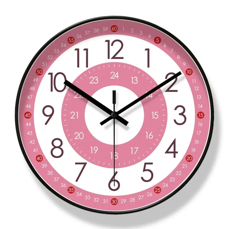 

Displayable Minute Round Mute Modern Design Large Wall Clock Clocks for Home Kitchen Living Room Decor Battery Operated Silent