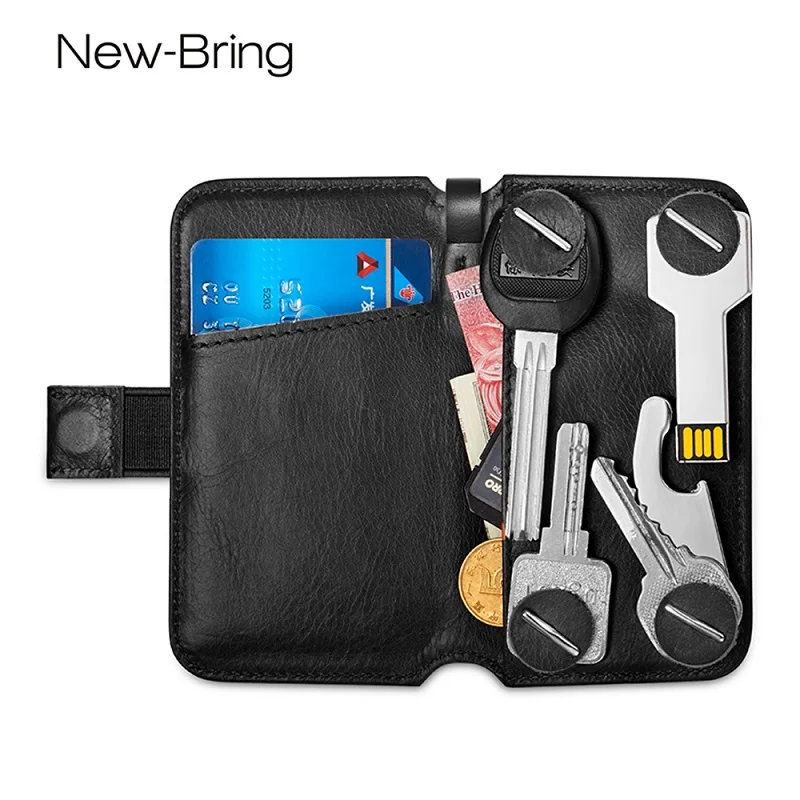 NewBring держатель для ключей из натуральной кожи ключница кошелек денег