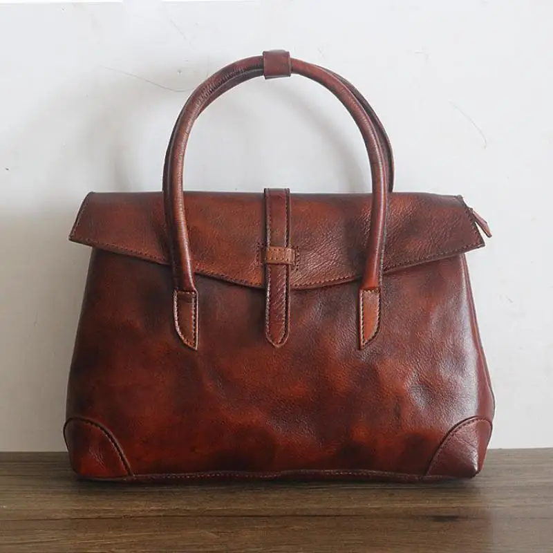 

YourSeason Vintage Cow Leather Female Big Bag 2021 Handmade Painted Women Shoulder Casual Tote Luxury Handbags