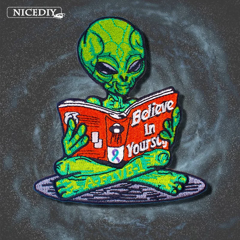 DIY Alien нашивка с НЛО полосы патч железо на патчи для одежды металлические панк