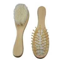 2pcs new baby care pure natural wool baby wooden brush comb brush baby hairbrush newborn hair brush infant comb head massager
