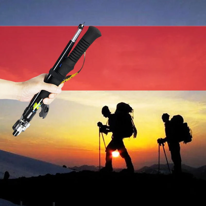 Складная карбоновая алюминиевая палка для треккинга 5 секционная