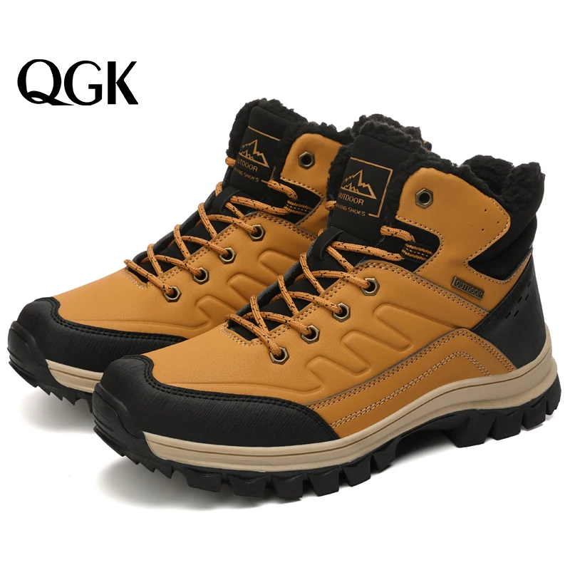 QGK/2019 г. Зимние мужские ботинки уличные теплые водонепроницаемые Нескользящие
