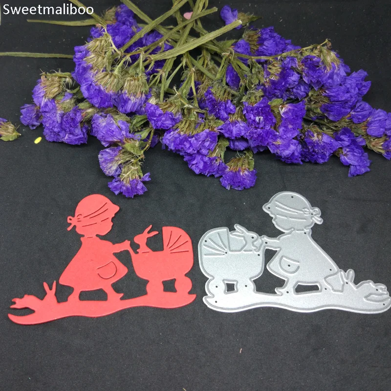Пресс-формы Новинка 2021 тележка с кроликом для девочек штампы скрапбукинга