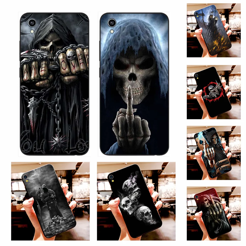 

NBDRUICAI Grim Reaper Skull Skeleton Newly Arrived Black Cell Phone Case For Vivo Y91c Y17 Y51 Y67 Y55 Y93 Y81S Y19 Y7S Case