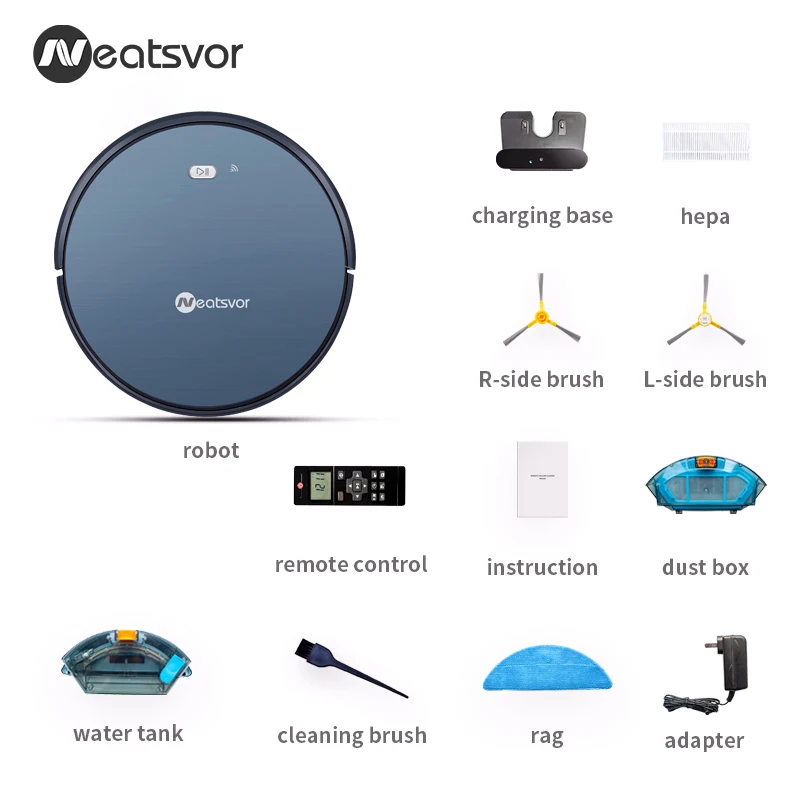 NEATSVOR X500 робот-пылесос 1800PA мощный всасывающий 3 в 1 домашний сухой влажный уборочный робот-пылесос с автоматической зарядкой