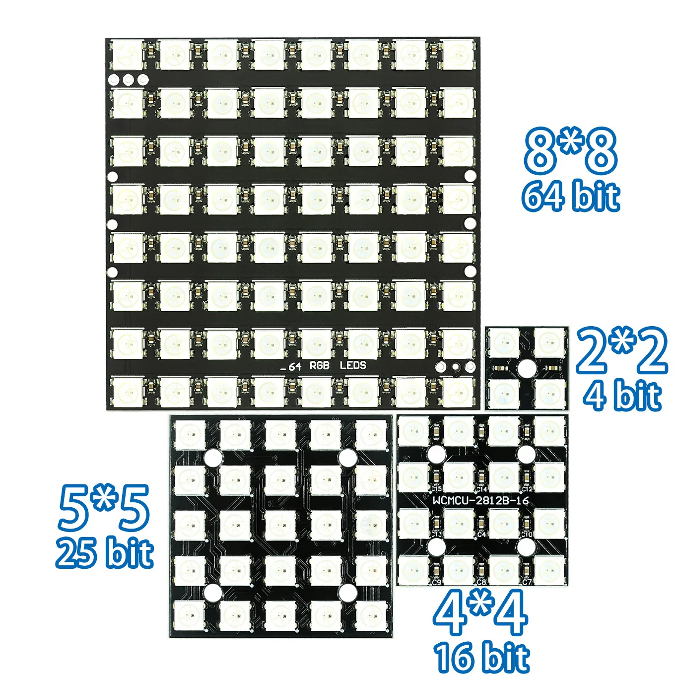 

RGB-светодиод WS2812 25/64 4/16/5050 бит со встроенным полноцветным драйвером, плата для разработки цветсветильник