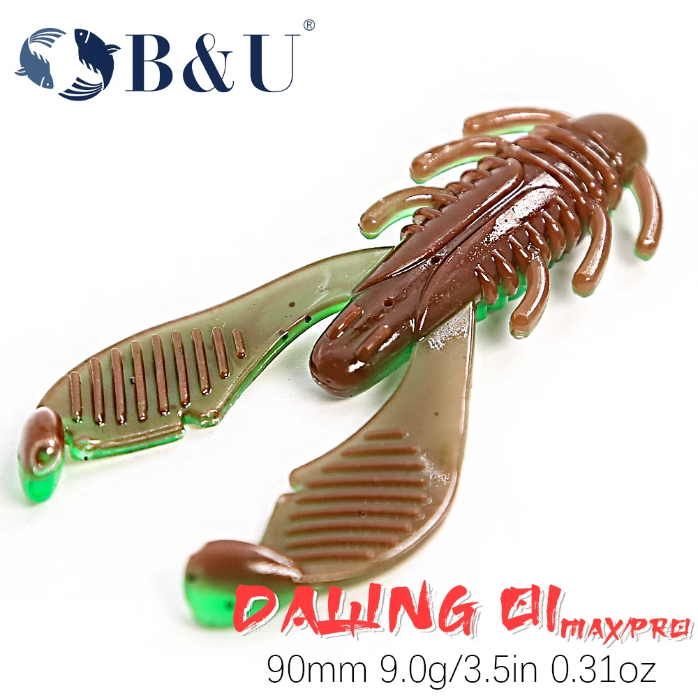 

B&U Worm Craws Shrimp Soft Bait 90mm Smell With Salt Silicone Artificial Lures Jig Wobblers Bass Carp Pesca Fishing Tackle