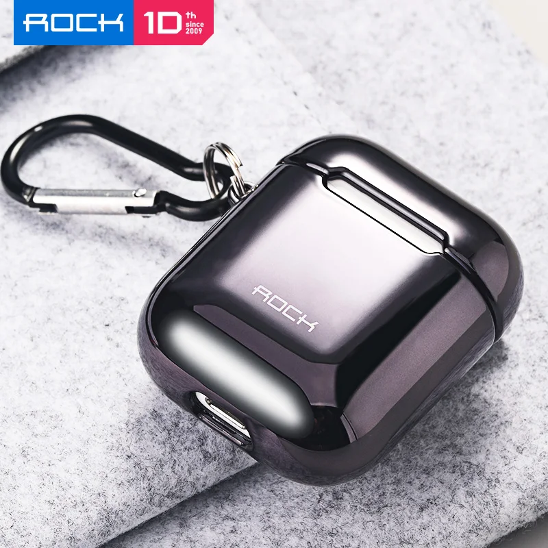 ROCK гальванический защитный чехол для AirPods жесткий наушник оболочка для Apple AirPods 1 2 Чехол с гальваническим покрытием аксессуары