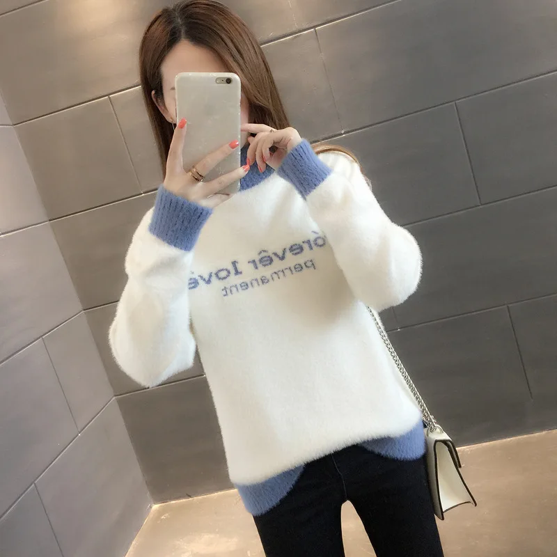 

2021 Autumn Winter Cashmere Knitted Sweater Women Harajuku Turtleneck Long Sleeve Jumper Korean Solid Pullover Female Knitwear
