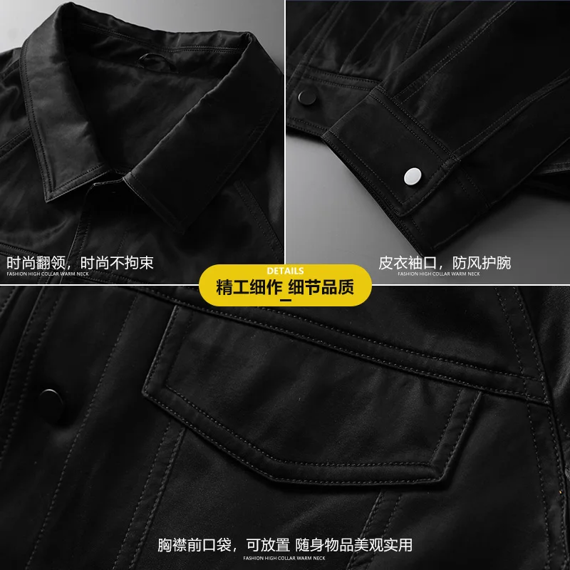 Мотоциклетная куртка из ПУ 2019 Модные мужские кожаные куртки осень новый мужской