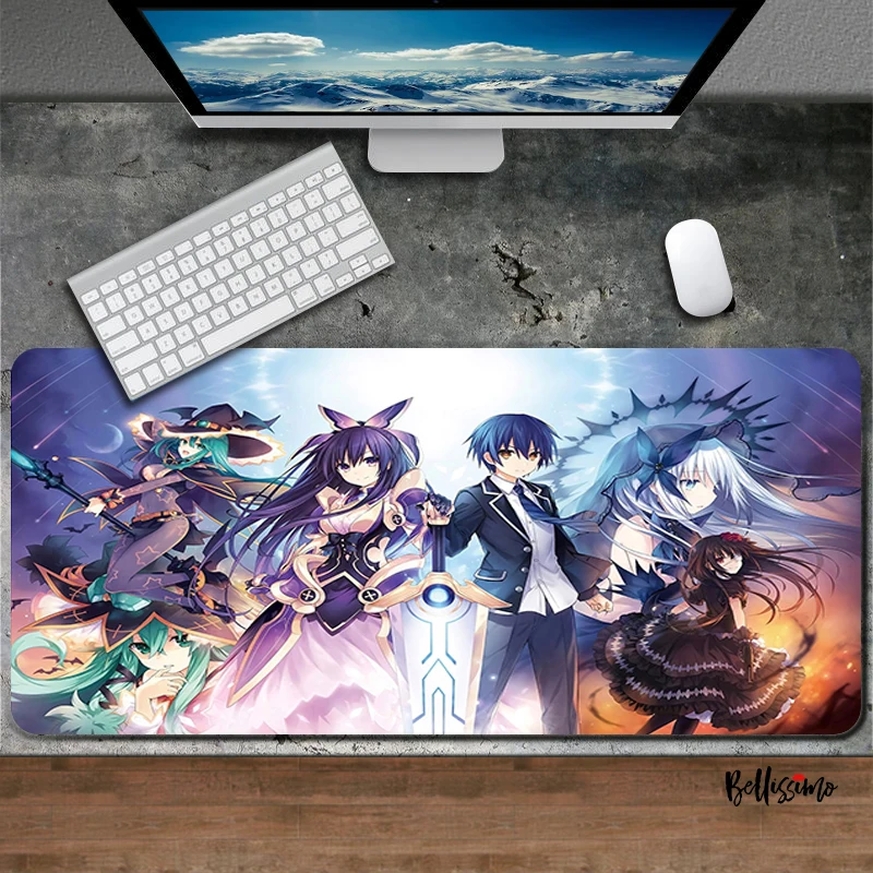 

Gaming Mousepad Date A Live Pink Mouse Pad Large Mat Desktop Computer Gamer Girl Accessories Kawaii Gaming Accessories Csgo