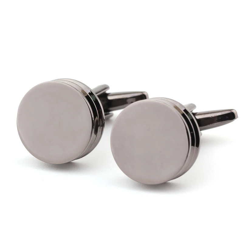 

Environmental protection electroplating metal circular black cufflinks cuff factory direct sale free shipping