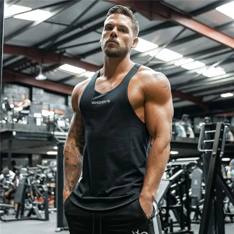 

Men's clothing 2021 summer sports men's vest streetwear casual racer vest jogger cotton fitness fashion sportswear