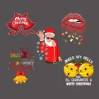 Наклейки с надписью Jingle Bells на одежду с Санта-Клаусом