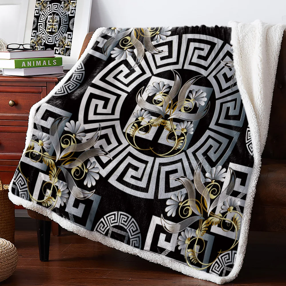 Мандала Серебряный цветок круг водоворот теплое мягкое одеяло офис диван