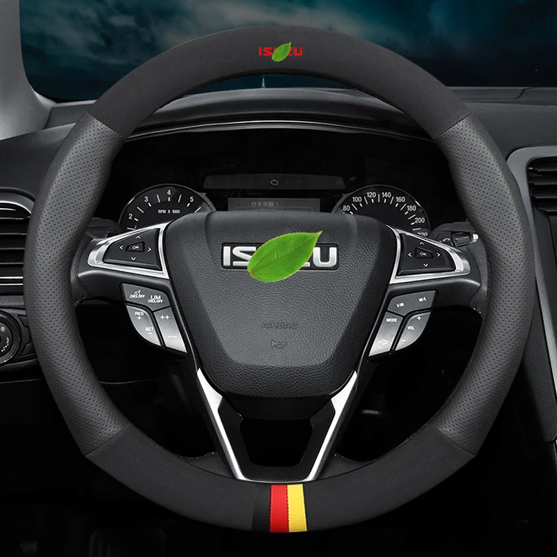 

Car Steering Wheel Cover Leather For Isuzu DMax D-Max M-UX Panther MUX 2018 2019 2020 Breathable Styling Accessories