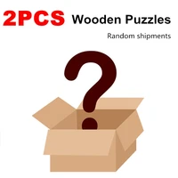 2pcs wooden animals puzzle wooden jigsaw puzzle for adults kids educational games puzzle toys surprise blind box gifts random