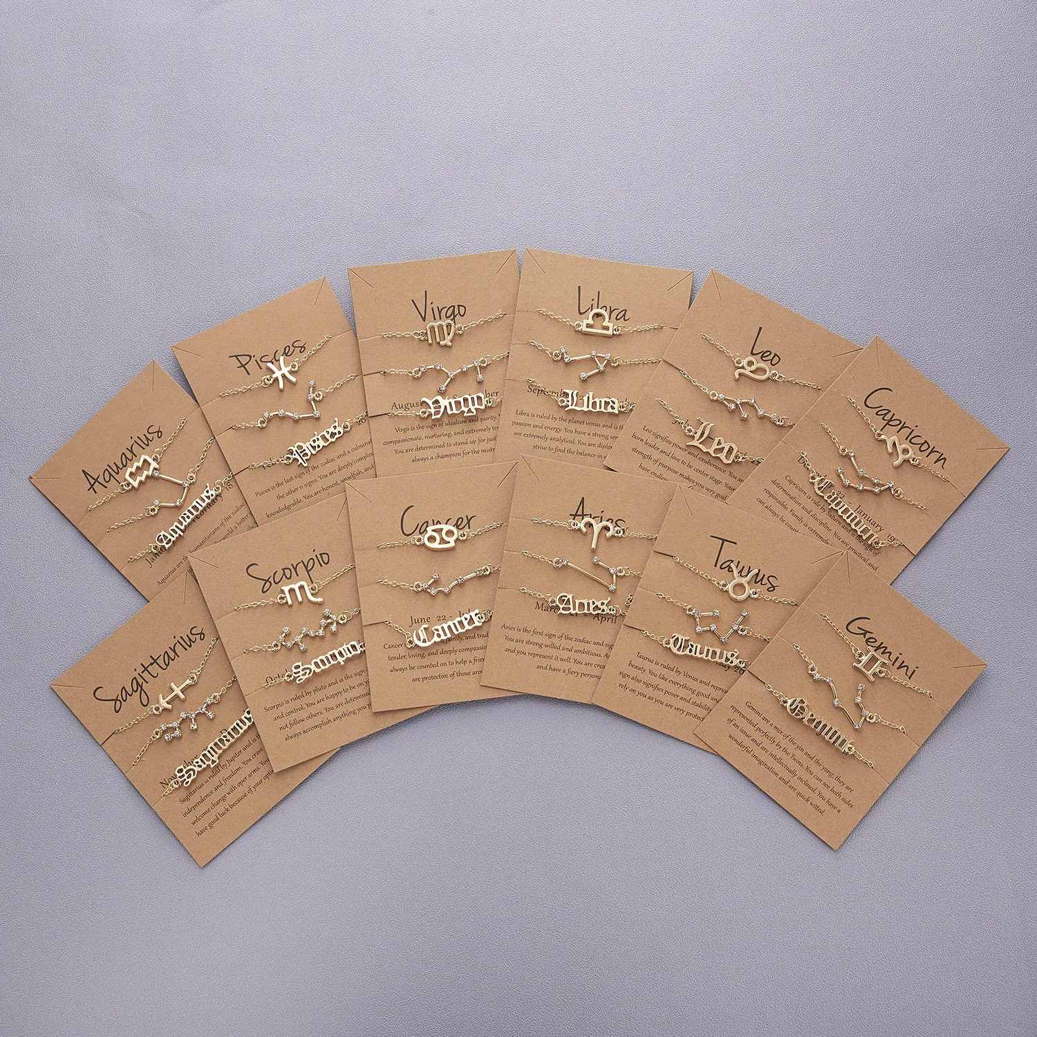 3 шт./компл. браслет Best Friends 12 созвездий для женщин с кристаллами и знаками Зодиака