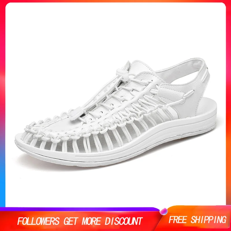

Men Sandals Fashion Nylon Fretwork Rubber Sole Elastic Band Casual Sandals Fisherman Shoes Beach Sandals Footwear Zapatos Hombre