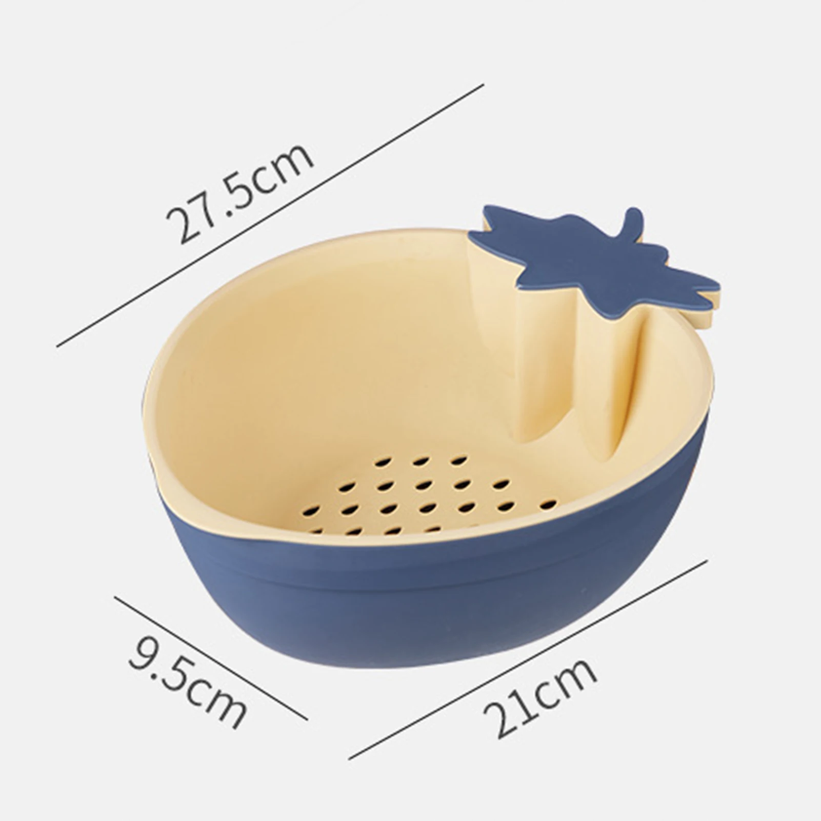 1pc Double-Layer Strawberry-Shaped Drain Basket Fruit Vegetable Washing Storage Rack Kitchen Cleaning Tools Living Room Supplies | Дом и сад