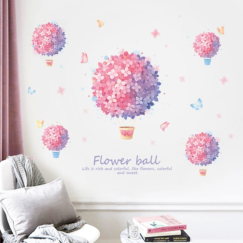 Романтические настенные стикеры [heatboyплат] с розовыми цветами и шариками для