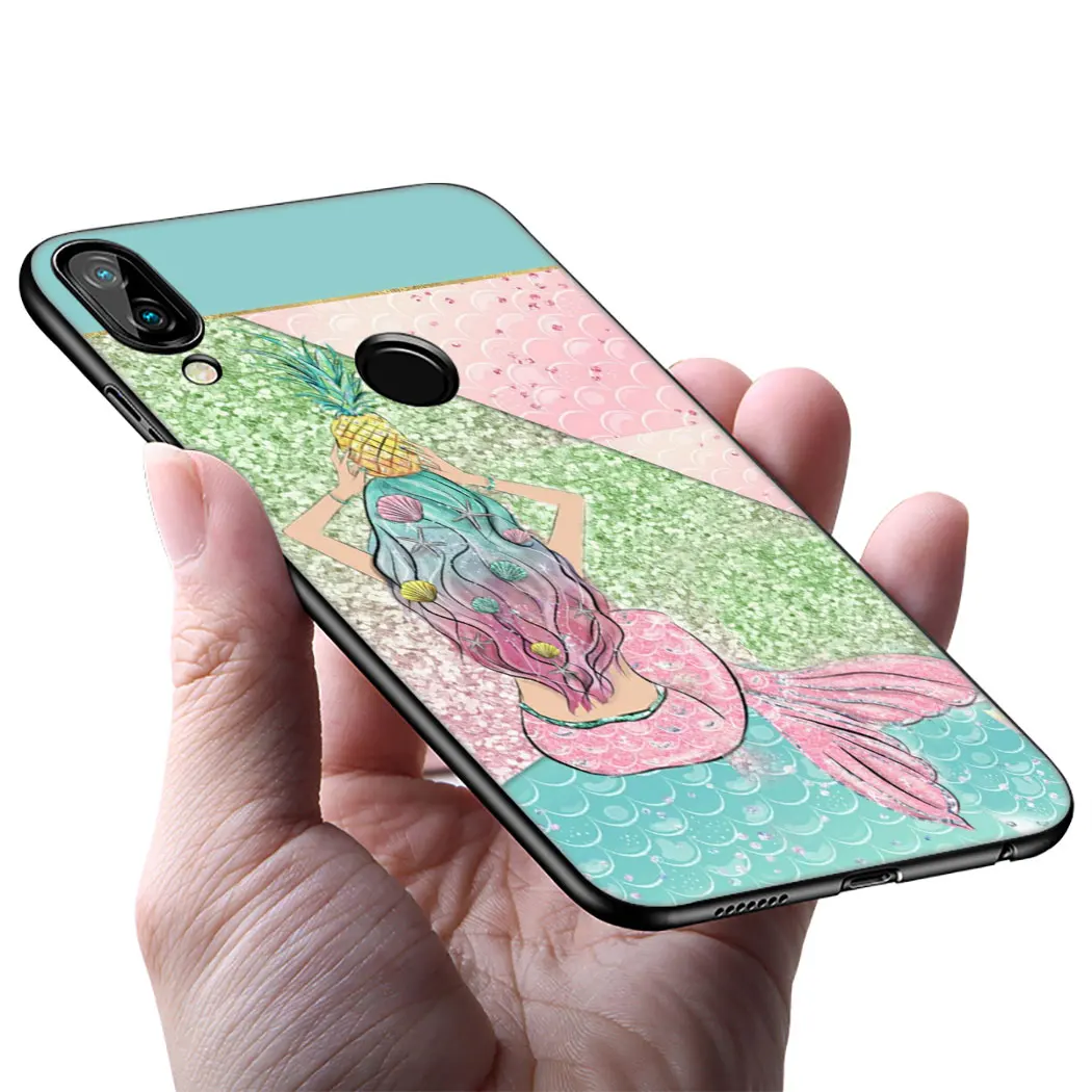Задний бампер русалки Мягкий силиконовый чехол для huawei mate 30 Pro Lite Y9 Prime P9 P8 |