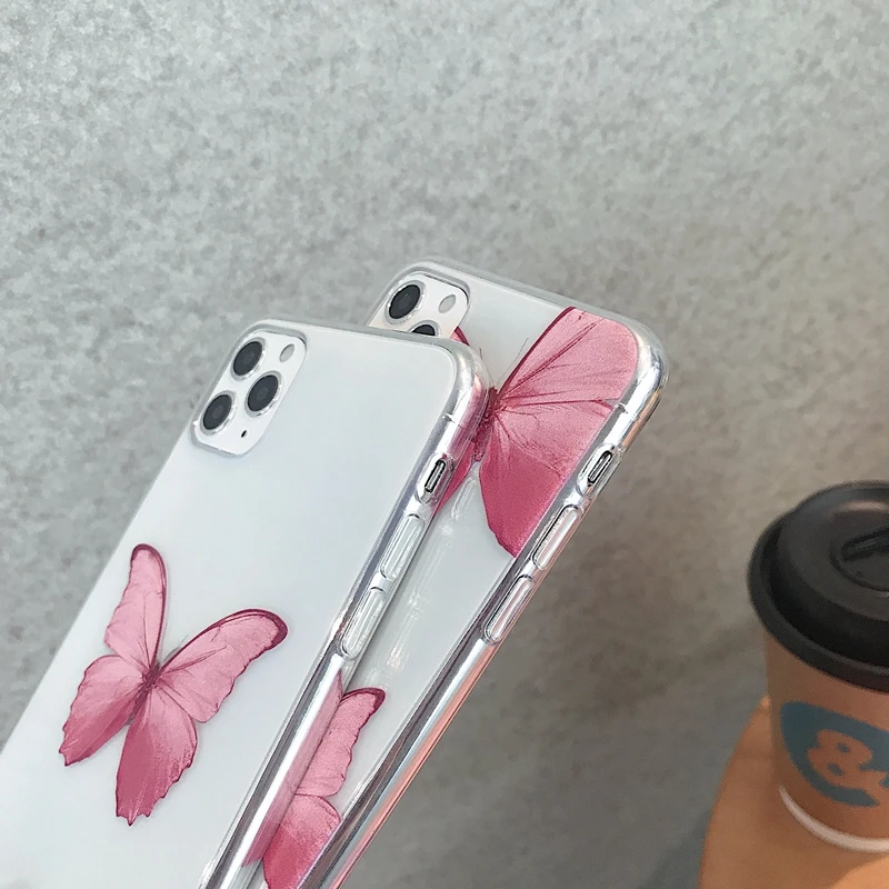 Swallowtail Бабочка Печать Прозрачный Мягкий ТПУ силиконовый чехол для iPhone 6 6G 6s 7 8 Plus 10