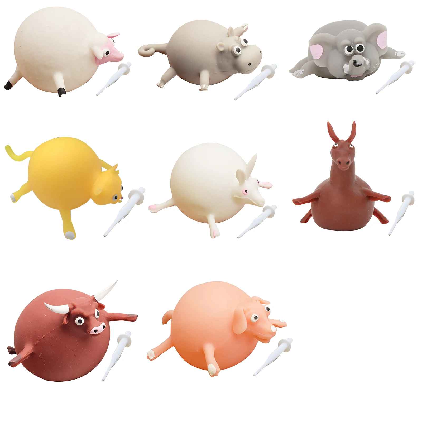 Juguete inflable divertido para ni&ntilde;os, juguete de animales antiestr&eacute;s, mordaza, 11 estilos, novedad-0