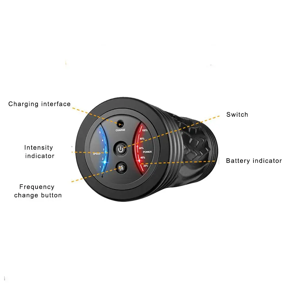 High-end 5 Levels Electric Yoga Roller Muscle Relaxation Vibration Massager for Fitness Equipment Sports Beauty Health Massage | Спорт и