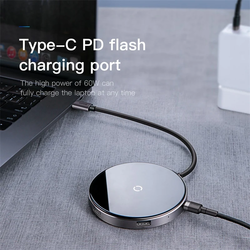Baseus концентратор USB Type C к HDMI 4k 3 0 Type-c PD Мощность адаптер для MacBook Pro Air Qi