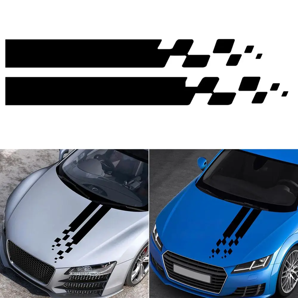 Универсальные виниловые наклейки 2 шт. на капот автомобиля для BMW Ford Toyota Renault Peugeot