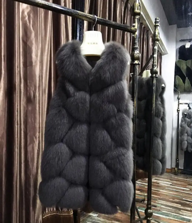 

S-2XL 2018 Winter Women Warm Fashion New Women Faux Fur Vest Faux Fur Long Coat Fox Fur Vest Custom Made feminino outwear L1120
