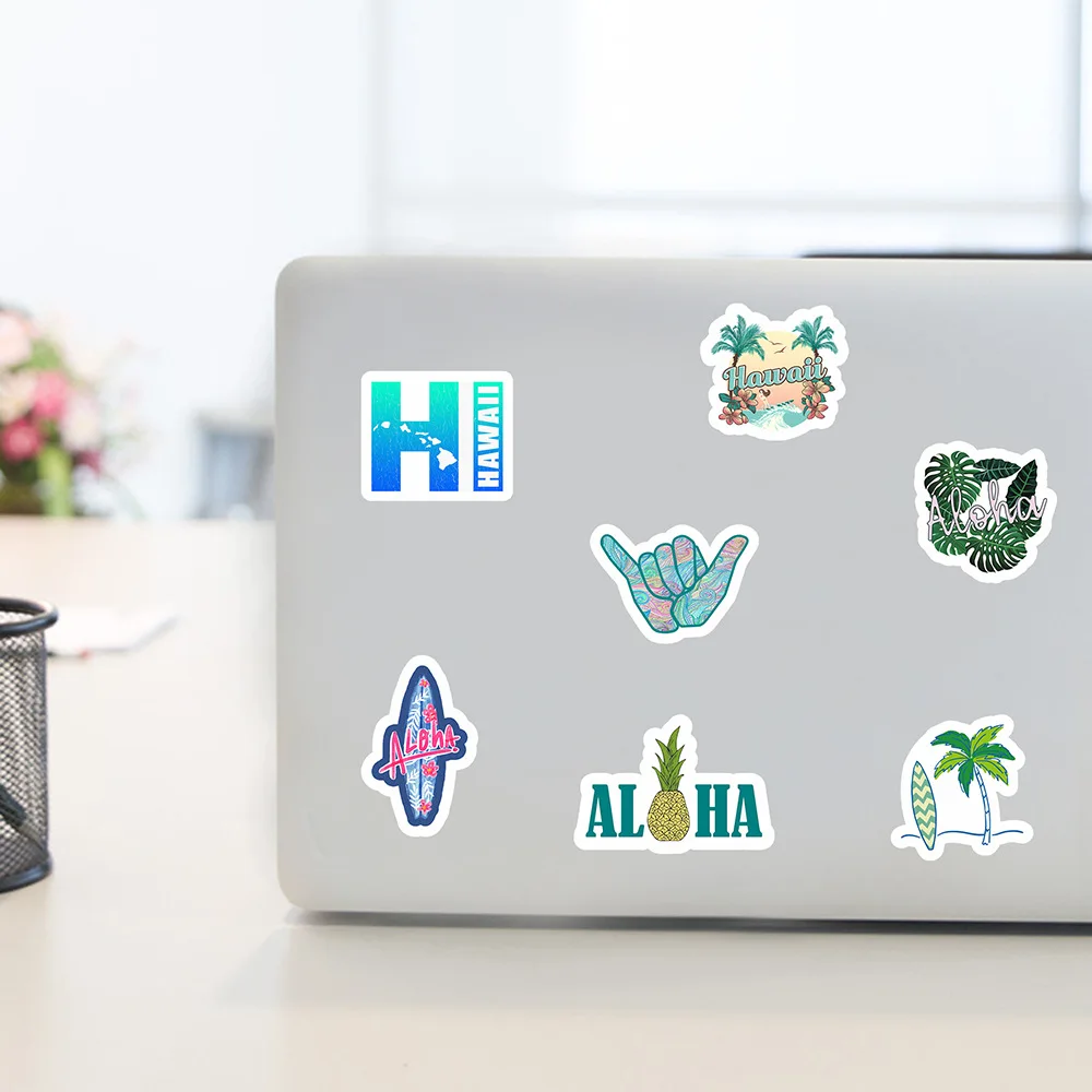 50 шт./пакет мультфильм Стикеры Гавайи с оригинальным изображением тропического