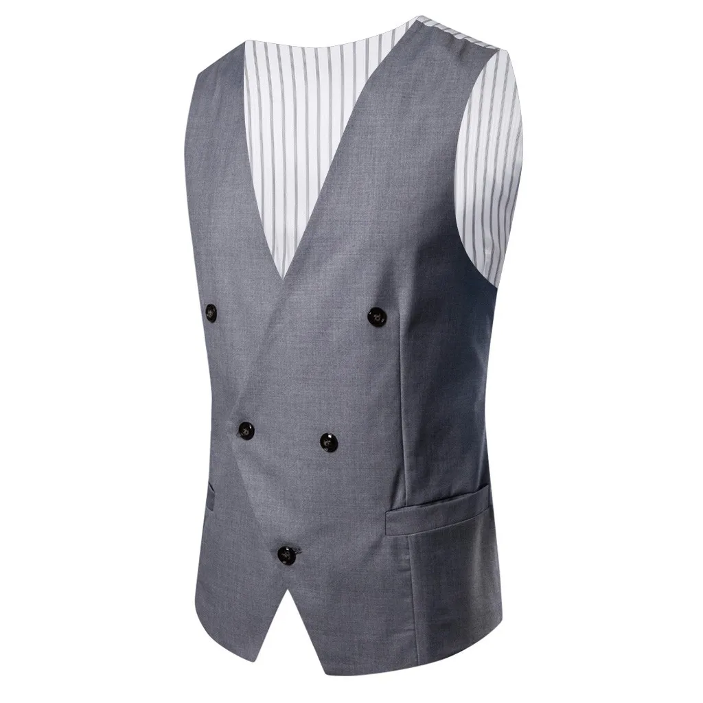 2019 брендовая новая деловая Повседневная Свадебная Мужская жилетка куртка без