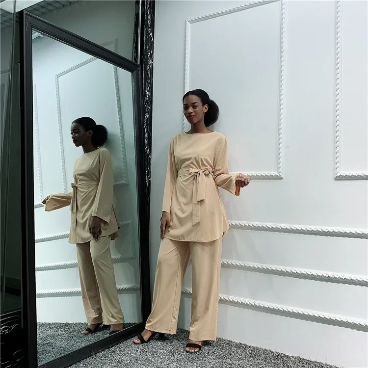 Женский комплект одежды из 2 предметов розовый топа и брюк размера плюс |