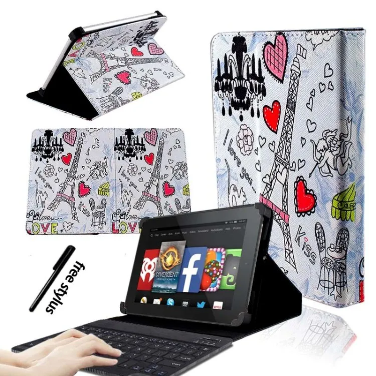 KK&LL для Amazon Fire HD 8(6th/7th/8th Gen, выпуск)-кожаный чехол-книжка для планшета+ bluetooth-клавиатура