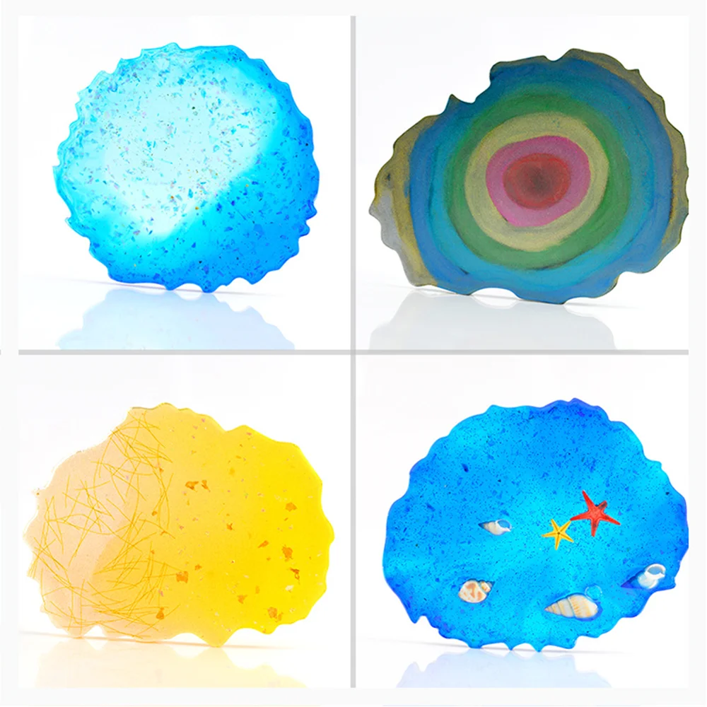 Shiny High Quality Round Silicone Molds Epoxy Resin Molds DIY Geode Coasters Mould DIY Coaster Mold Resin Box