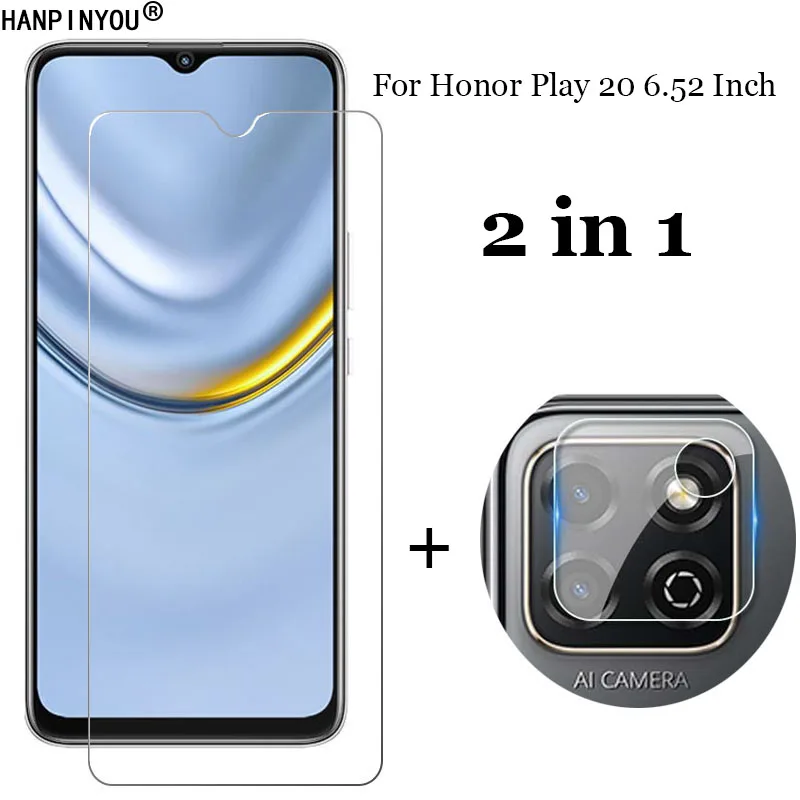 

2-in-1 For Huawei Honor Play 20 6.52" Camera Lens Protection Film + Front Clear Tempered Glass Screen Protector