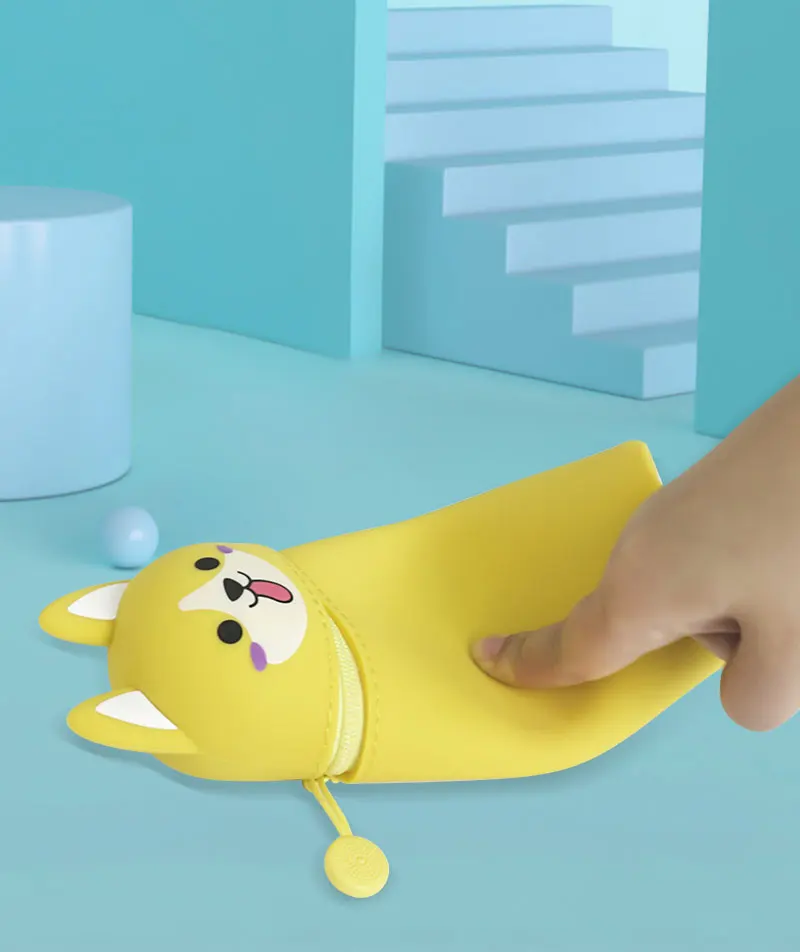 Пенал NewmeBox милый Футляр для ручек сумка макияжа Мягкая силиконовая косметичка на